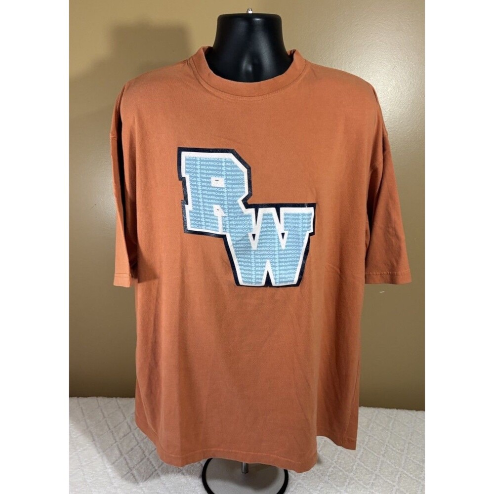 Vintage Rocawear Logo Graphic Orange Tee Hip Hop Street Wear  Mens Size Large
